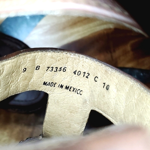 FRYE Brown Leather Heeled Sandals | Size 9 B - Picture 4 of 7